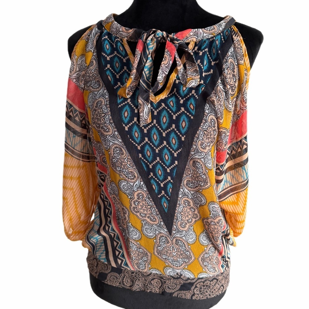 Multicolor Patterned Women's Top